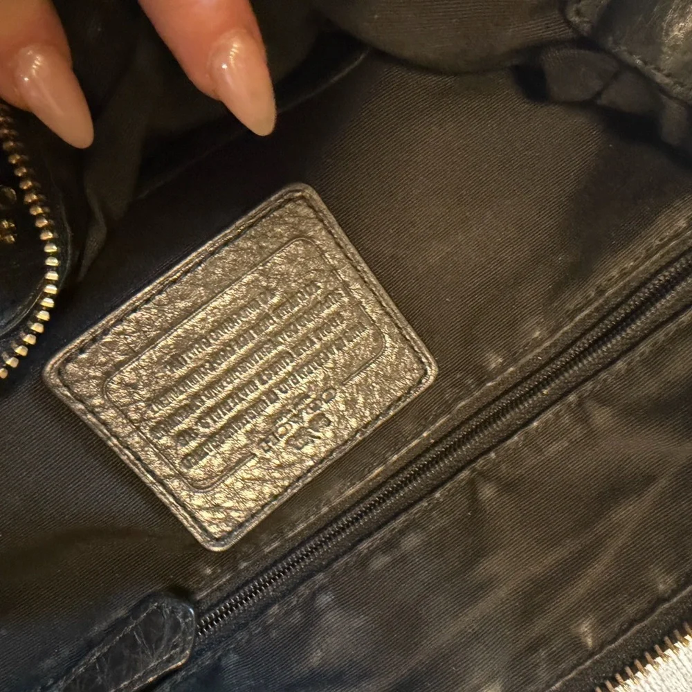 Coach Black Pebbled Leather Satchel Crossbody Bag Zip Top - Picture 5 of 13